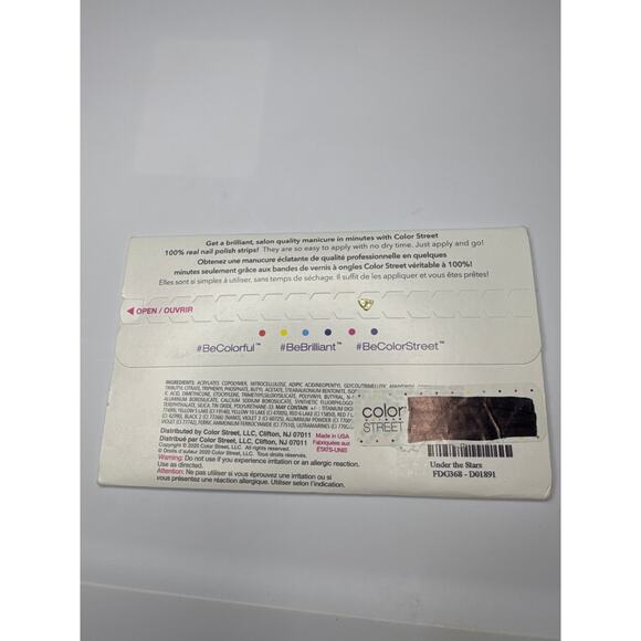 NWT Color Street “Under the Stars” Snowy Holo Glitter Blue Stars Nail Strips - Picture 4 of 4